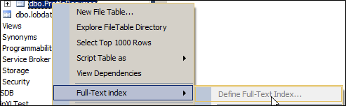 create a full text index in SQL Server 